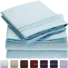 Folha de cama 100% contínua tingida de matéria têxtil da matéria têxtil da casa de Microfiber do 1800tc